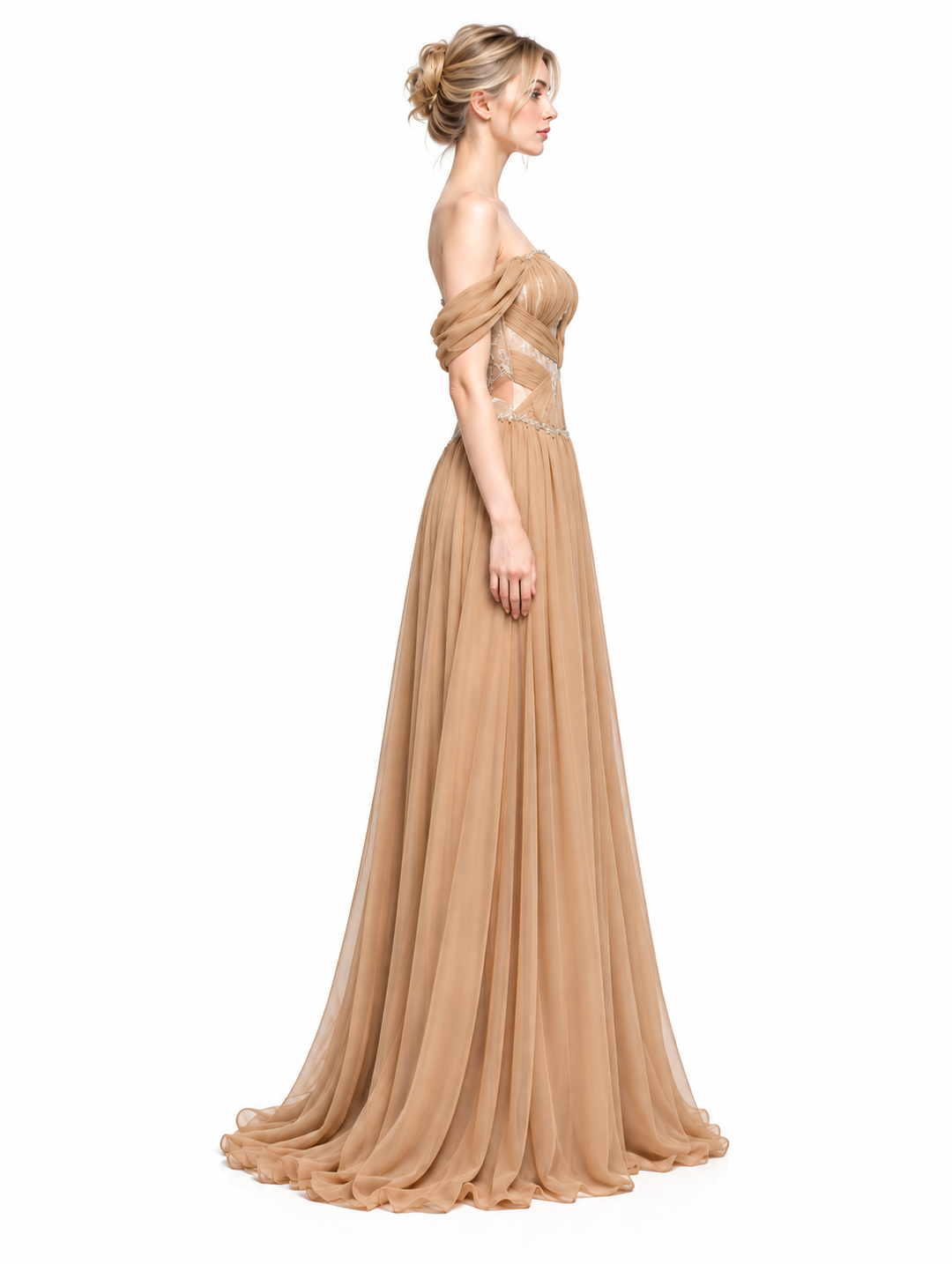 Off-Shoulder Embellished Corset Maxi Dress – Sienna