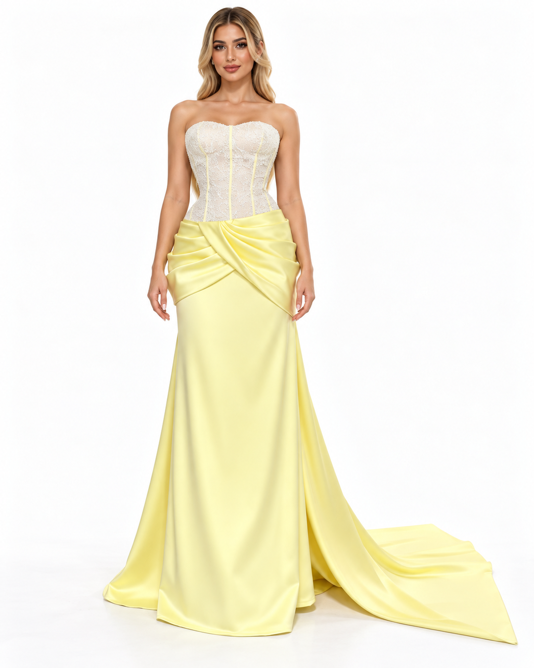Embellished Corset Draped Maxi Dress – Celeste