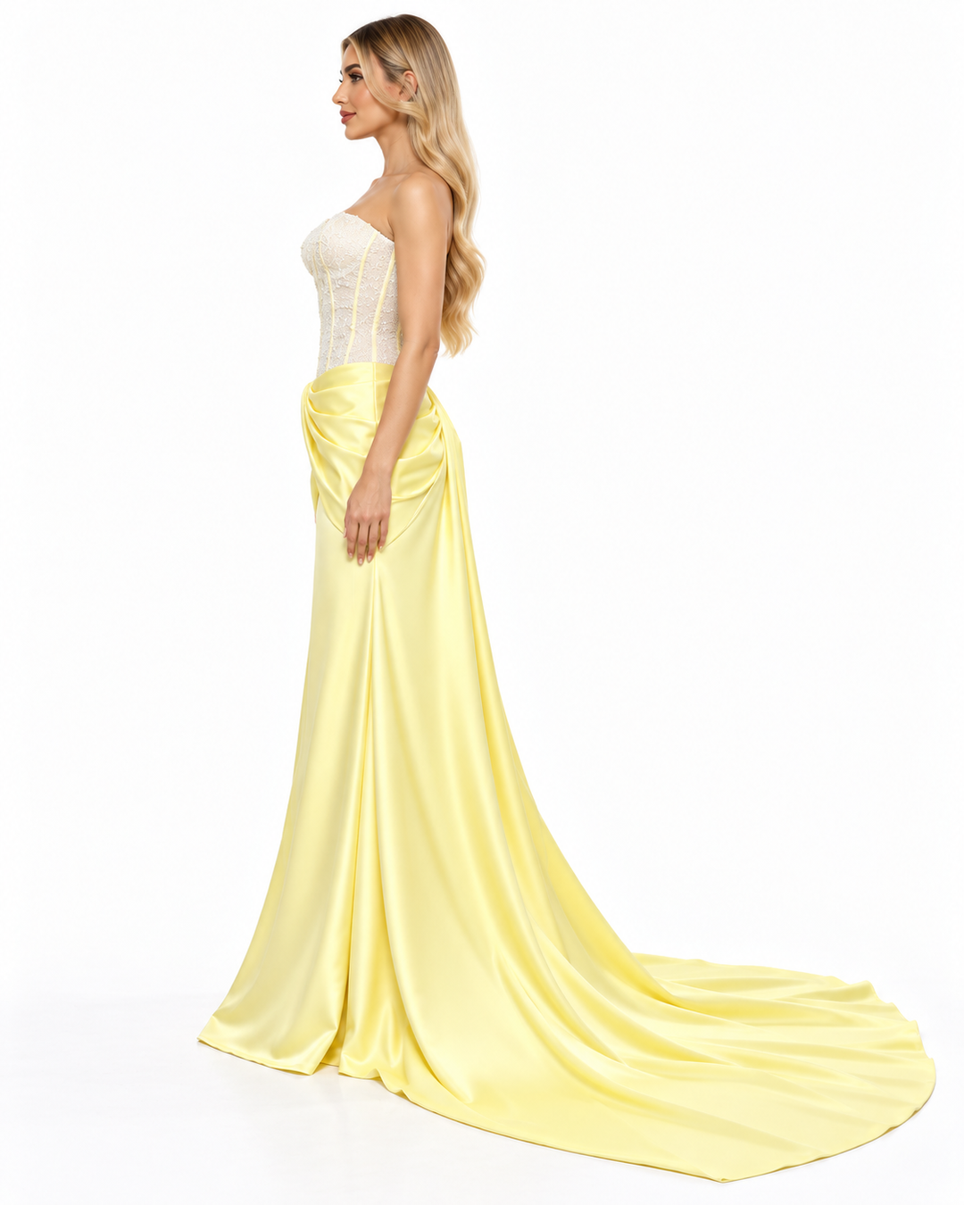 Embellished Corset Draped Maxi Dress – Celeste