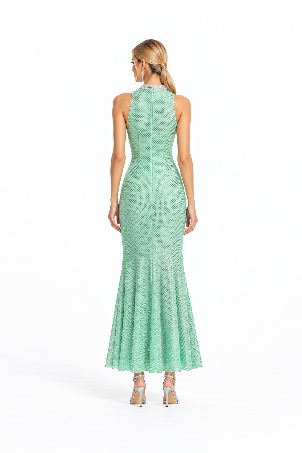Embellished High-Neck Maxi Dress – Marina