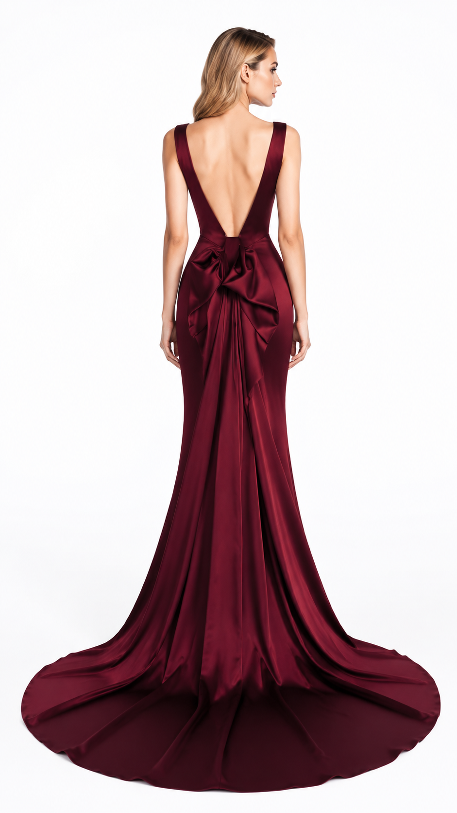 Black V-Neck Satin Maxi Dress – SELVÉRA