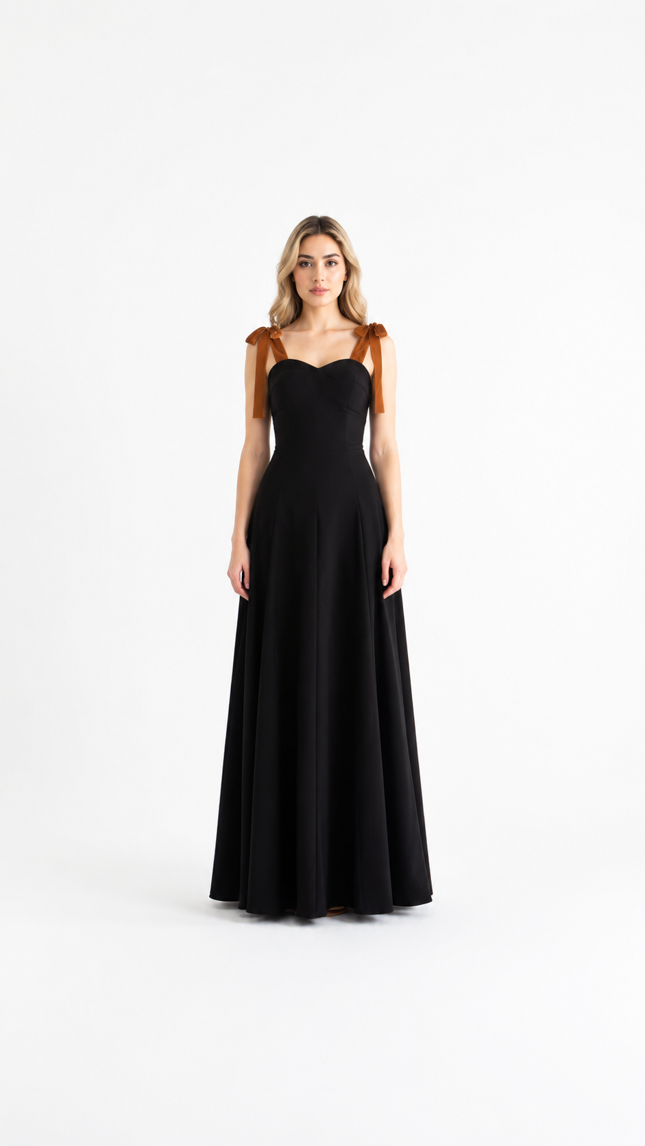 Black Bow Strap Maxi Dress – LUNARA