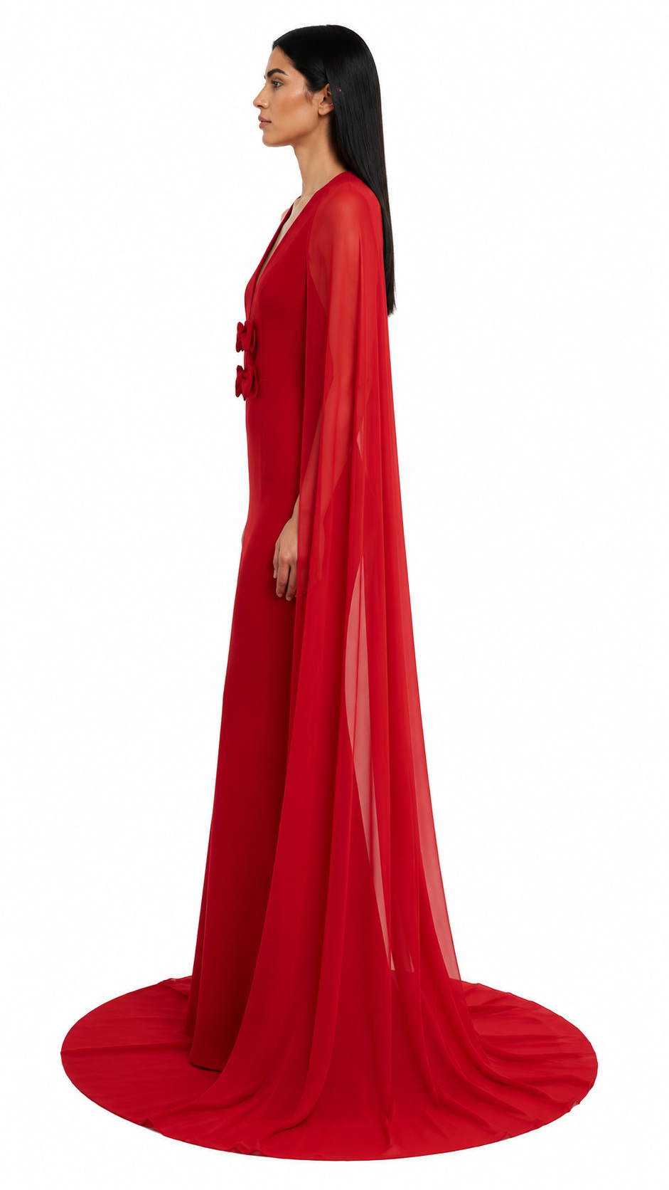 Bow Detail Cape Maxi Dress – VIIRIN