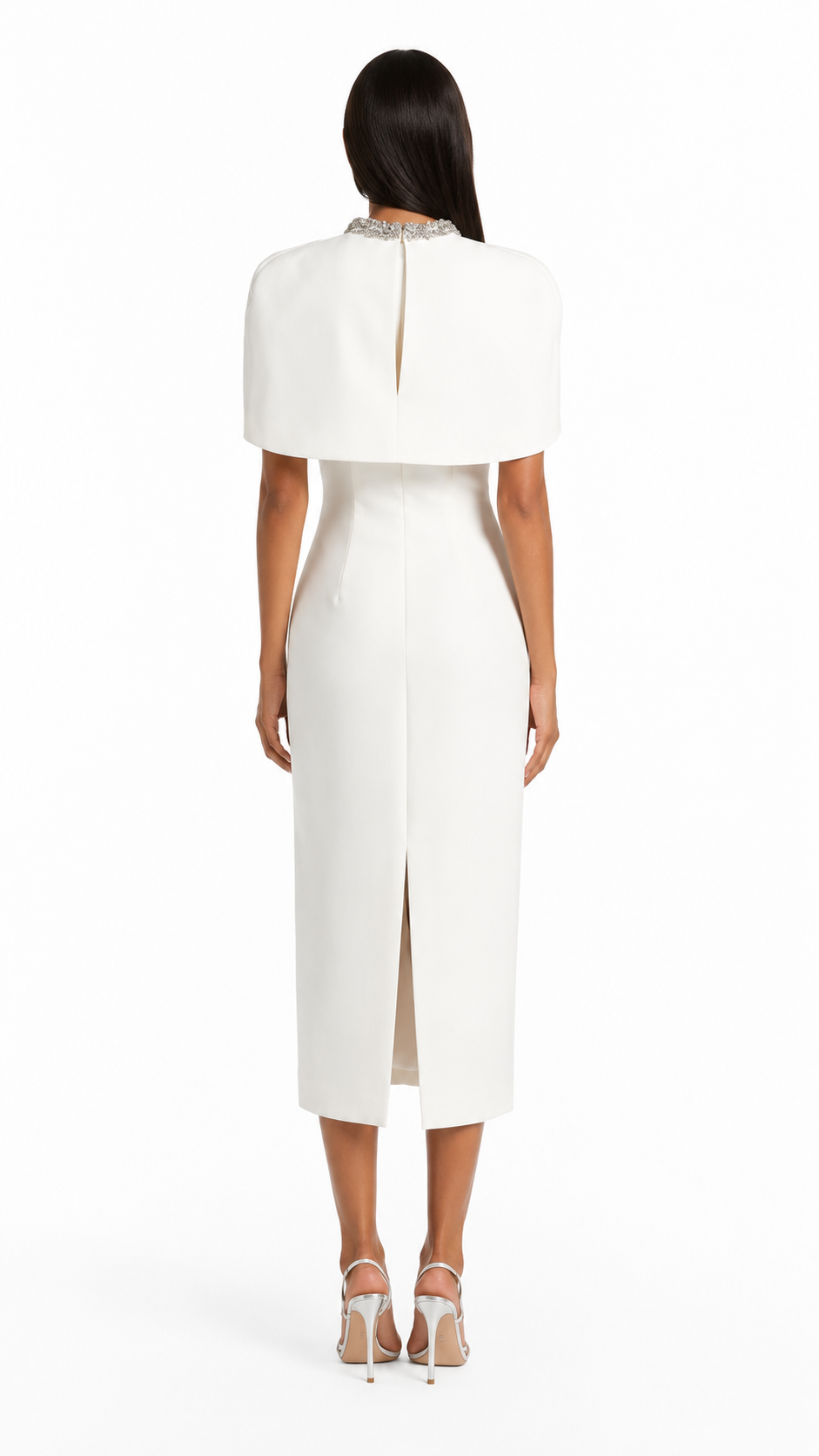 Cape Detail Midi Dress – SORINA
