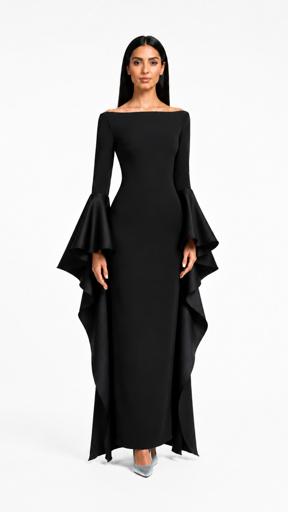 Off-Shoulder Ruffle Maxi Dress – NOIRE