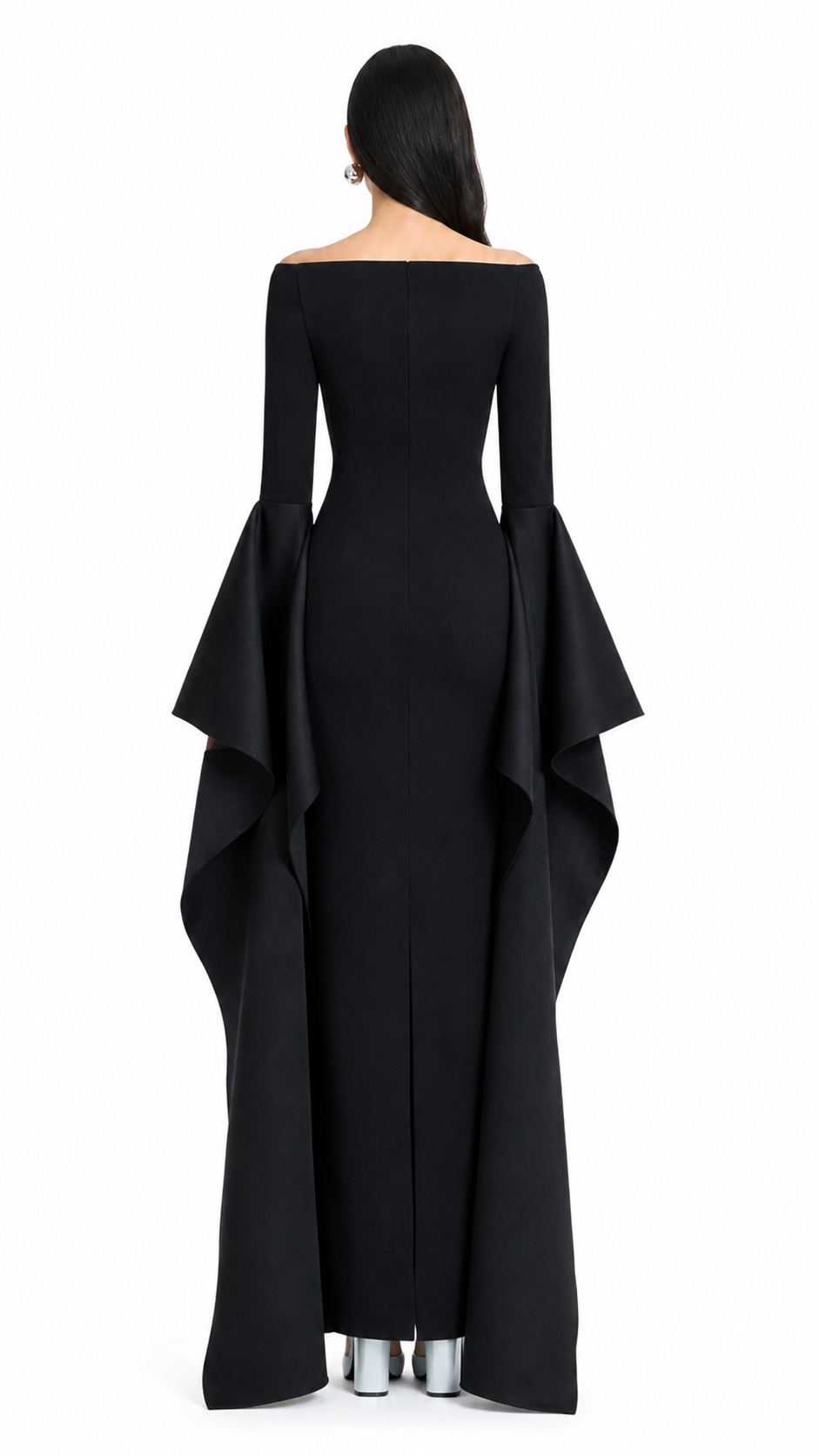 Off-Shoulder Ruffle Maxi Dress – NOIRE