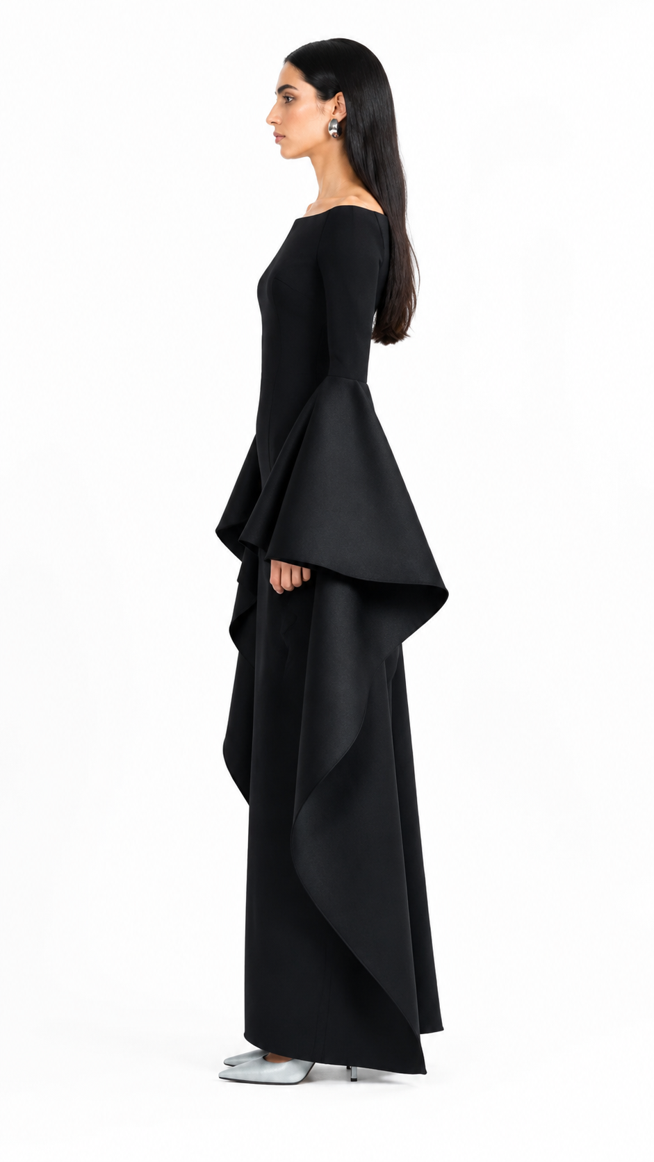 Off-Shoulder Ruffle Maxi Dress – NOIRE