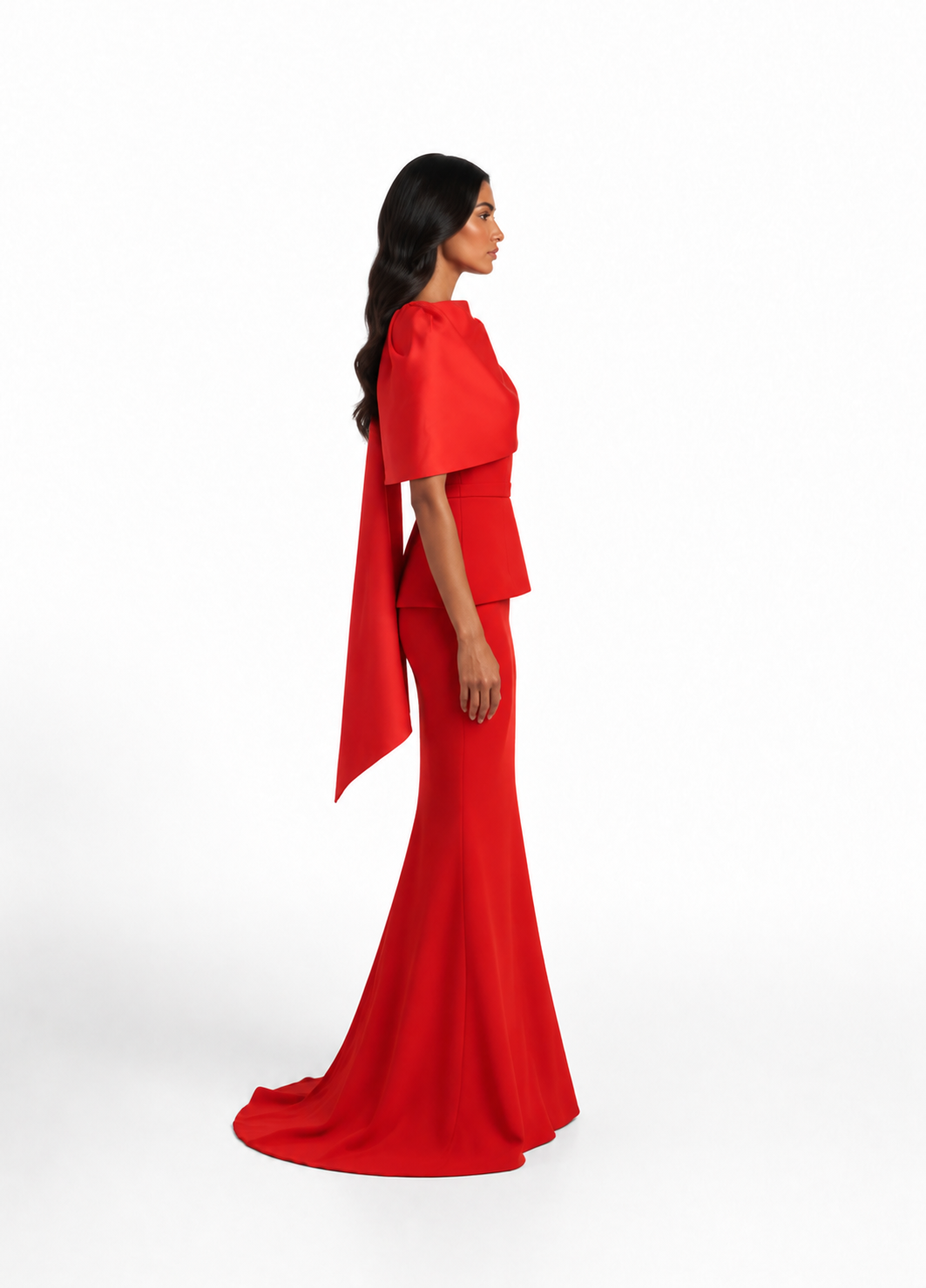 Cape Peplum Maxi Dress – WELSA