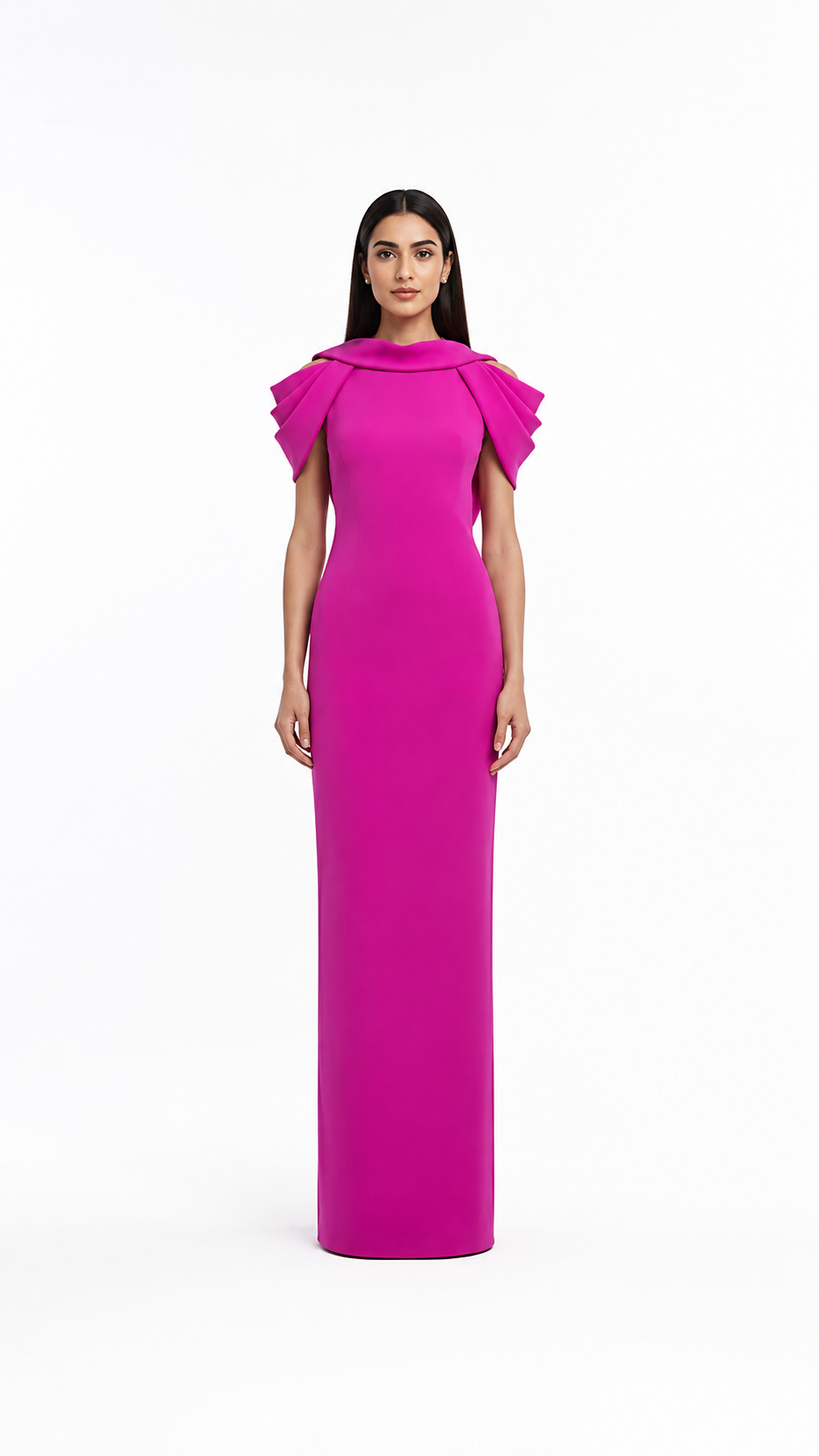 Fuchsia Ruffle Sleeve Maxi Dress – VIRELLE