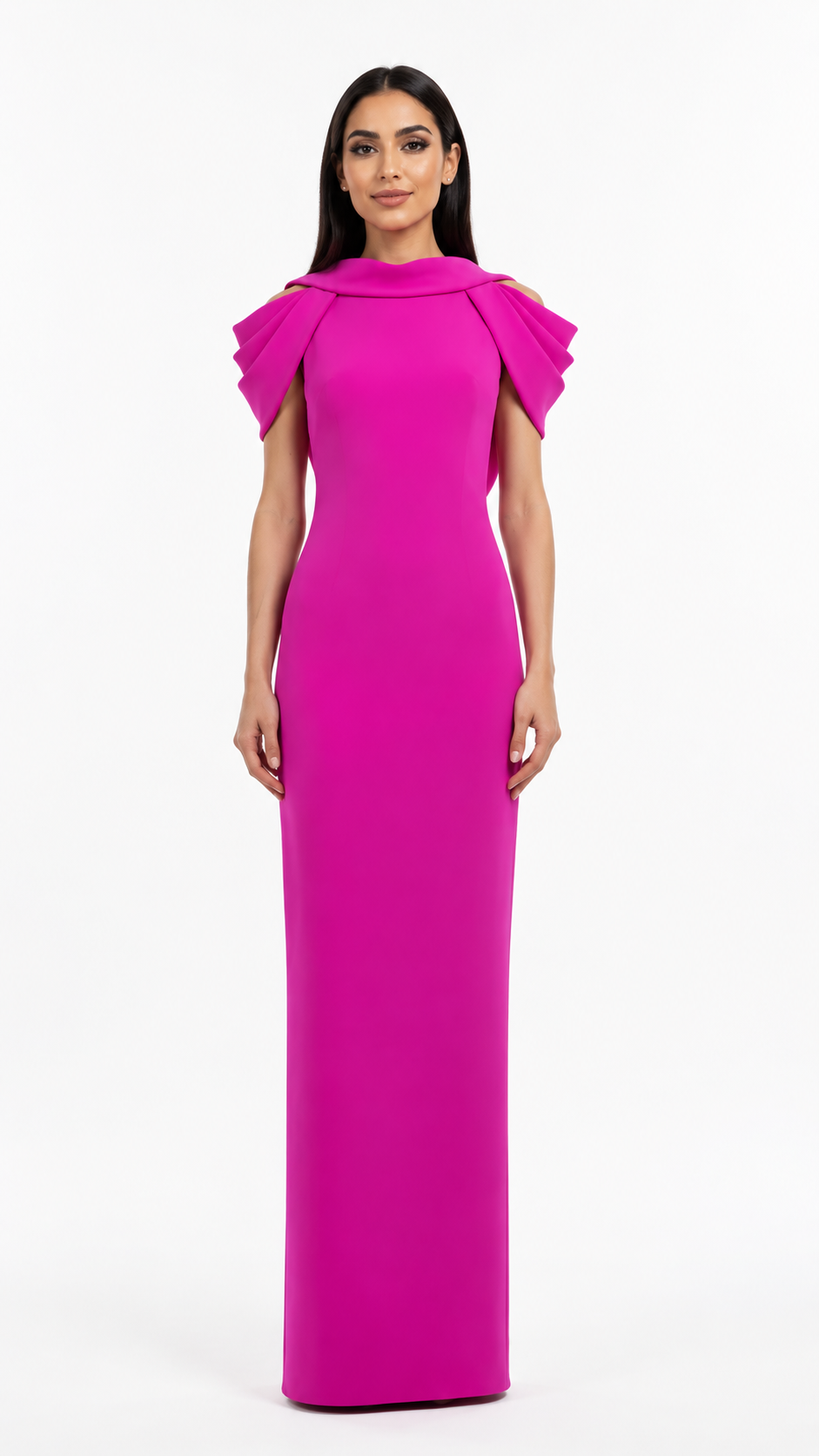 Fuchsia Ruffle Sleeve Maxi Dress – VIRELLE