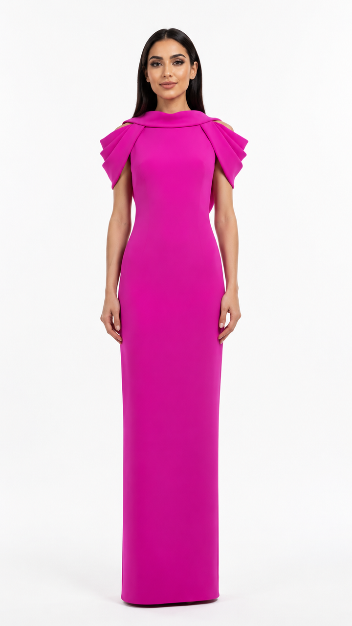 Fuchsia Ruffle Sleeve Maxi Dress – VIRELLE