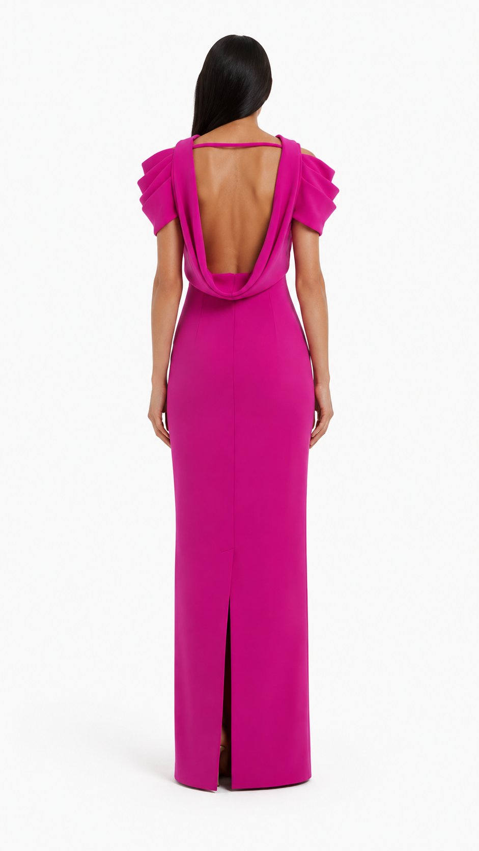 Fuchsia Ruffle Sleeve Maxi Dress – VIRELLE