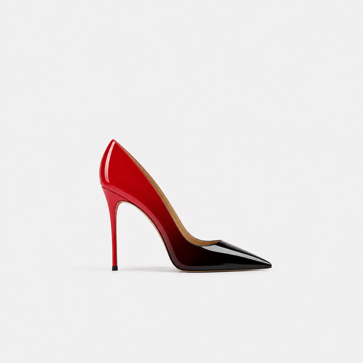 Red & Black Gradient Pointed Toe Pumps – RÉVORA
