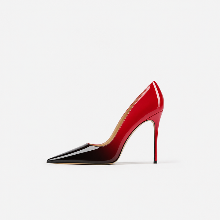 Red & Black Gradient Pointed Toe Pumps – RÉVORA