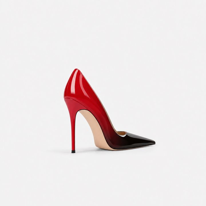 Red & Black Gradient Pointed Toe Pumps – RÉVORA