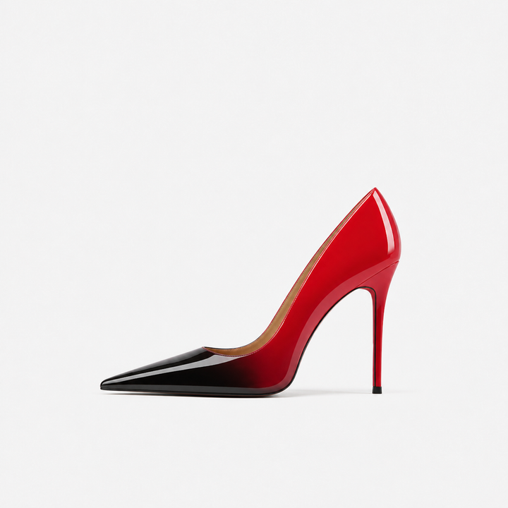 Red & Black Gradient Pointed Toe Pumps – RÉVORA