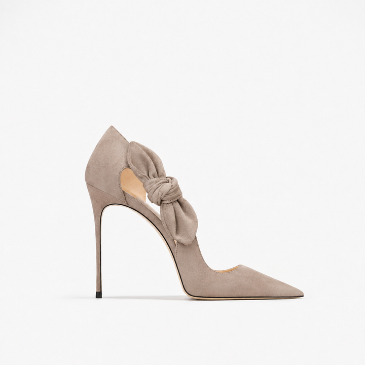 Burgundy Bow Detail Pointed Toe Heels – MARVÉLLE