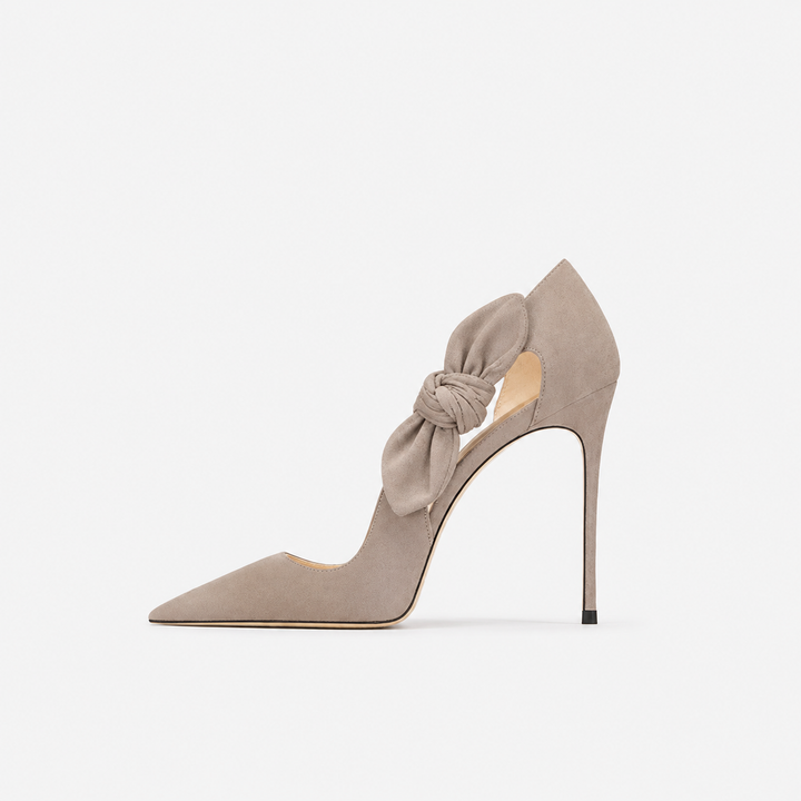Burgundy Bow Detail Pointed Toe Heels – MARVÉLLE