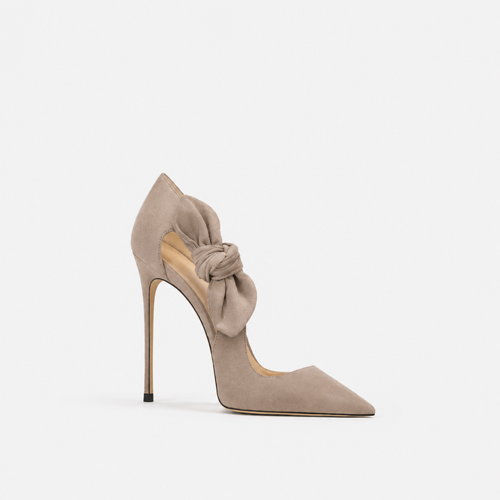 Burgundy Bow Detail Pointed Toe Heels – MARVÉLLE