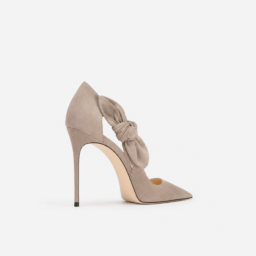 Burgundy Bow Detail Pointed Toe Heels – MARVÉLLE