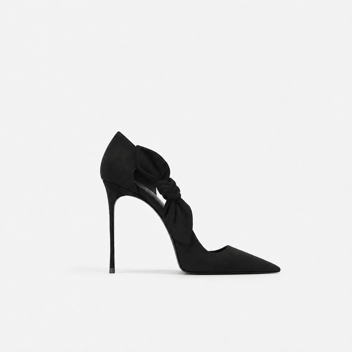 Burgundy Bow Detail Pointed Toe Heels – MARVÉLLE