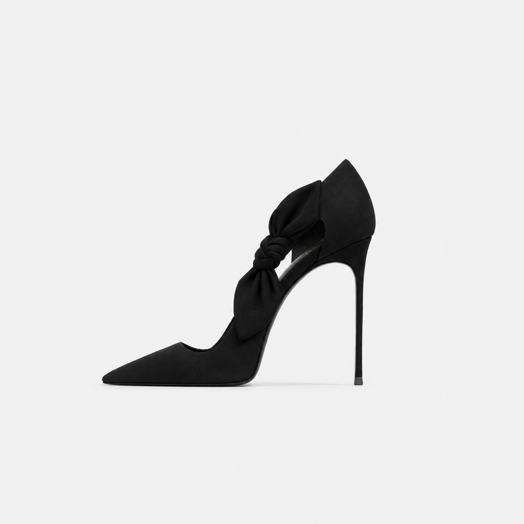 Burgundy Bow Detail Pointed Toe Heels – MARVÉLLE