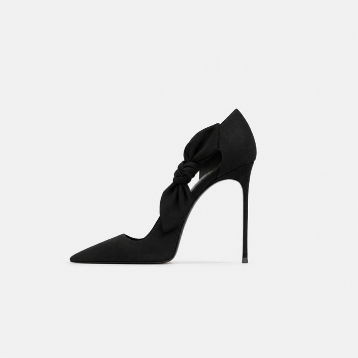 Burgundy Bow Detail Pointed Toe Heels – MARVÉLLE
