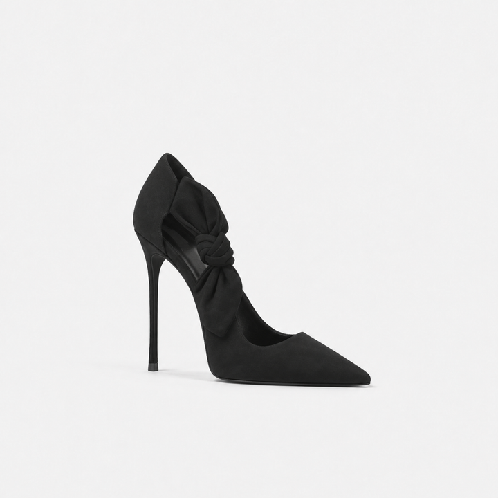 Burgundy Bow Detail Pointed Toe Heels – MARVÉLLE