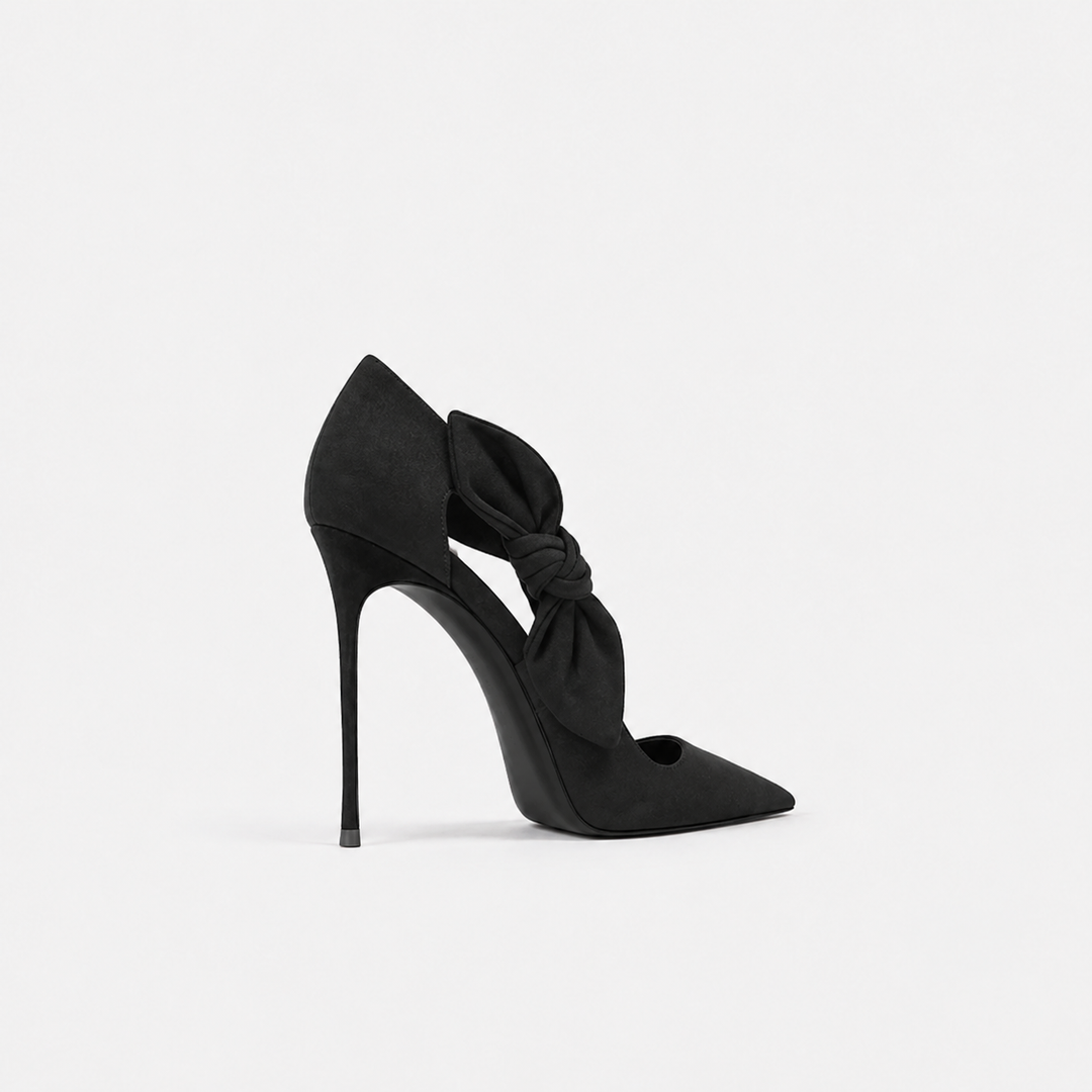 Burgundy Bow Detail Pointed Toe Heels – MARVÉLLE