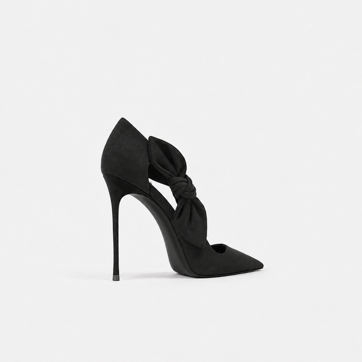 Burgundy Bow Detail Pointed Toe Heels – MARVÉLLE