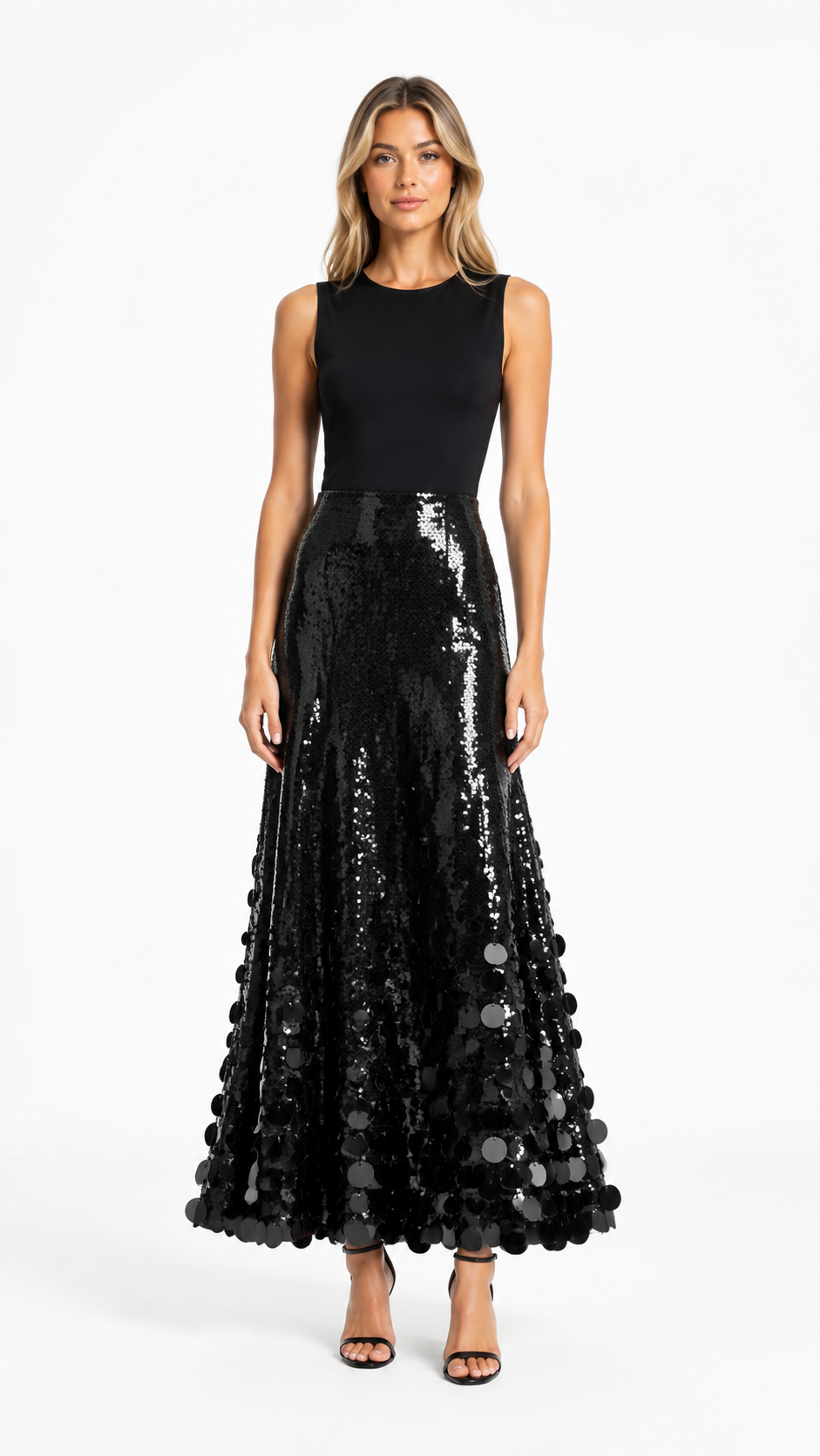 Gold Oversized Sequin Maxi Skirt – SOLVÉRA