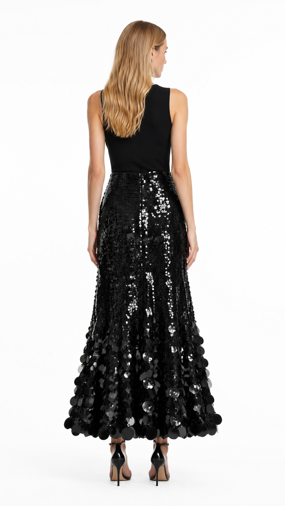 Gold Oversized Sequin Maxi Skirt – SOLVÉRA