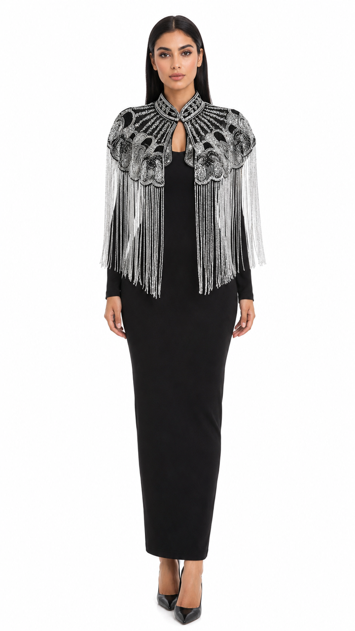 Gold Embellished Fringe Statement Accessory – AURELIA