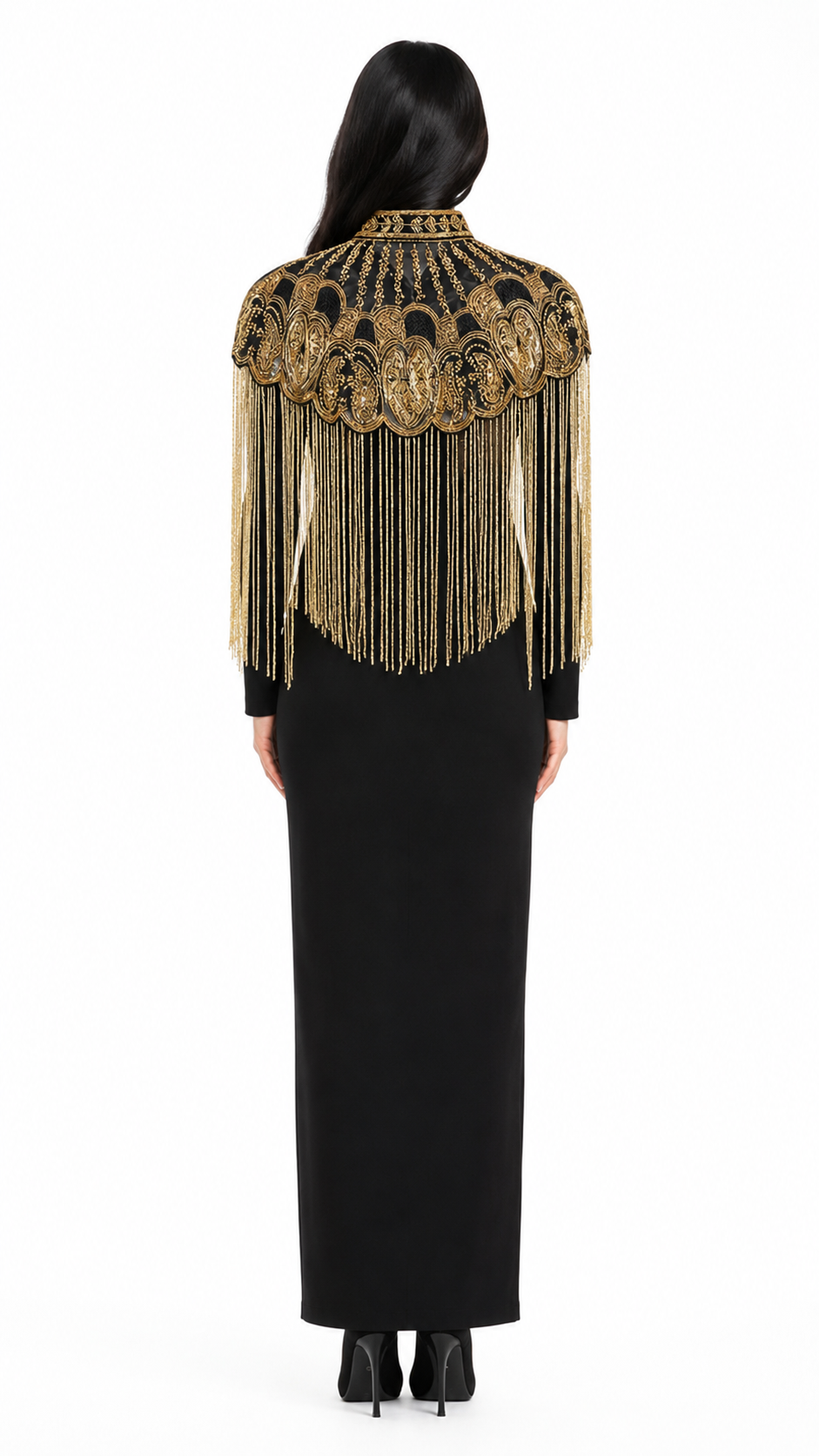 Gold Embellished Fringe Statement Accessory – AURELIA