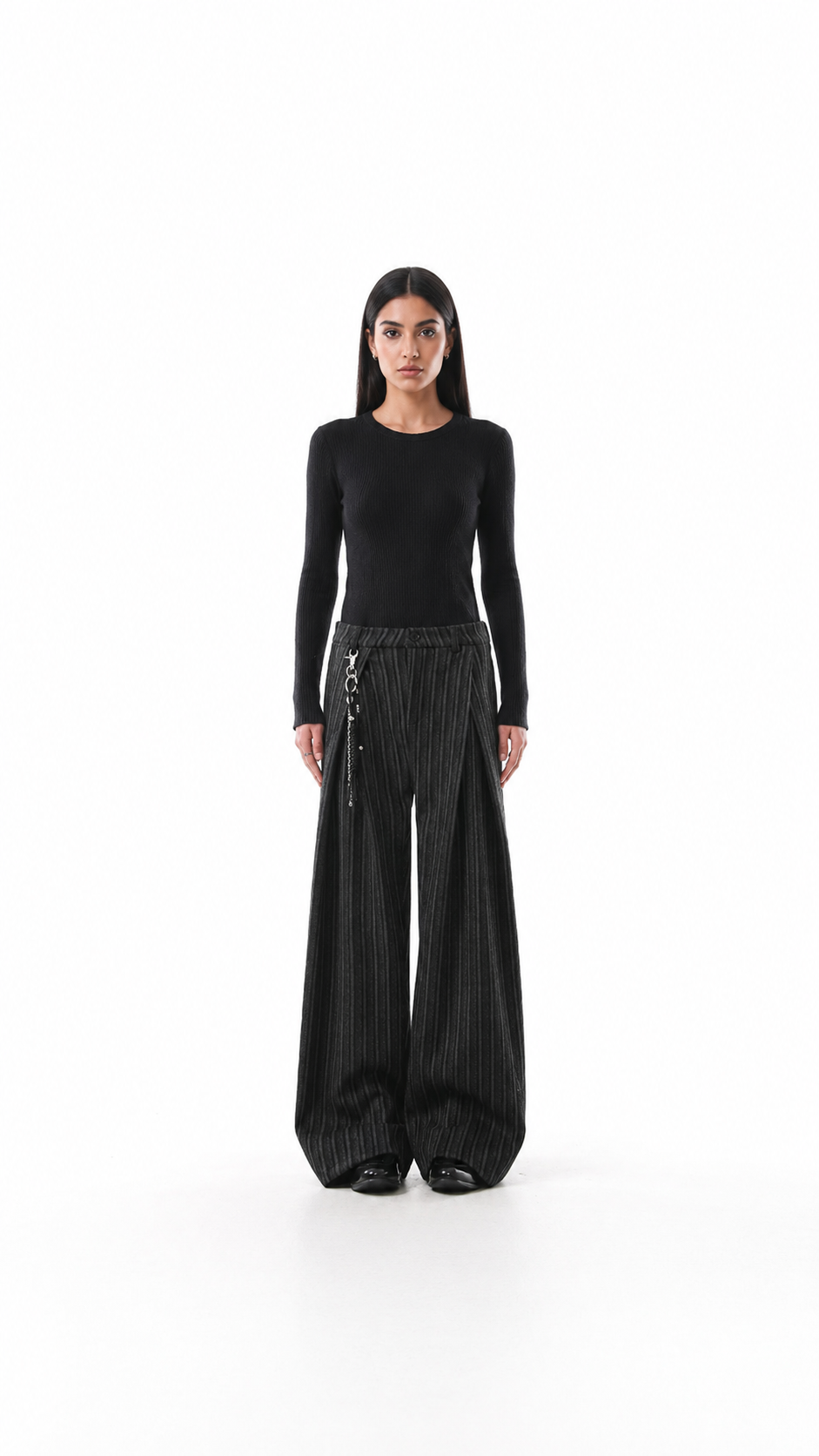 Striped Oversized Wide-Leg Trousers – ORVENA