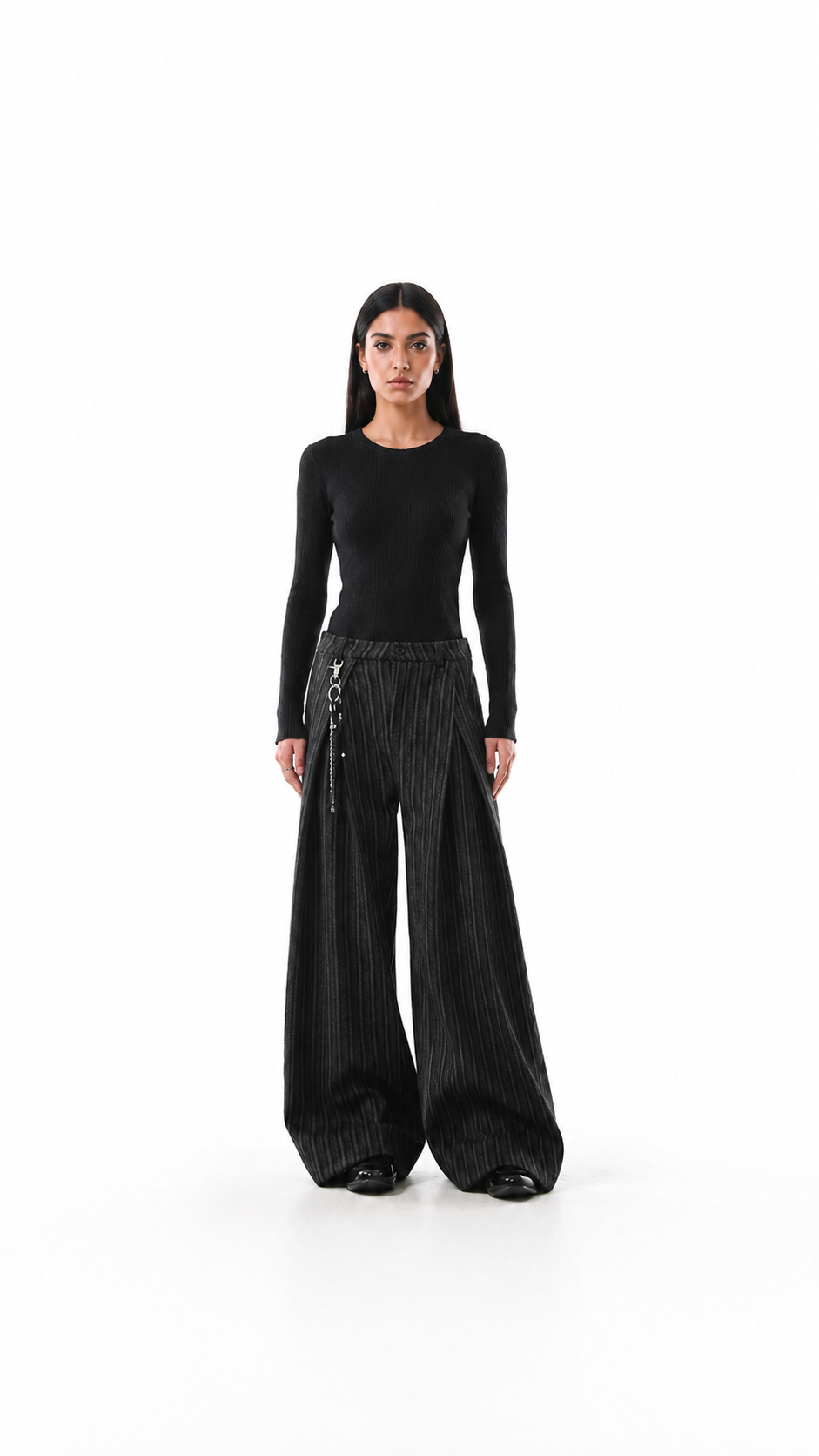 Striped Oversized Wide-Leg Trousers – ORVENA