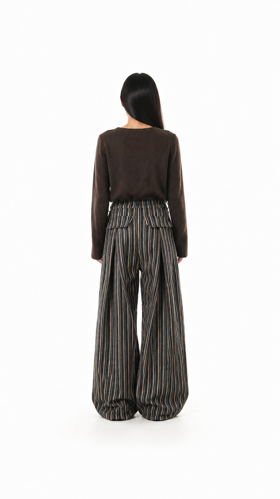 Striped Oversized Wide-Leg Trousers – ORVENA