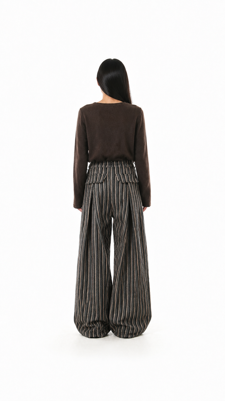 Striped Oversized Wide-Leg Trousers – ORVENA