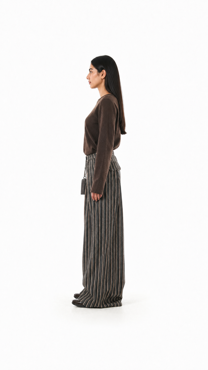 Striped Oversized Wide-Leg Trousers – ORVENA