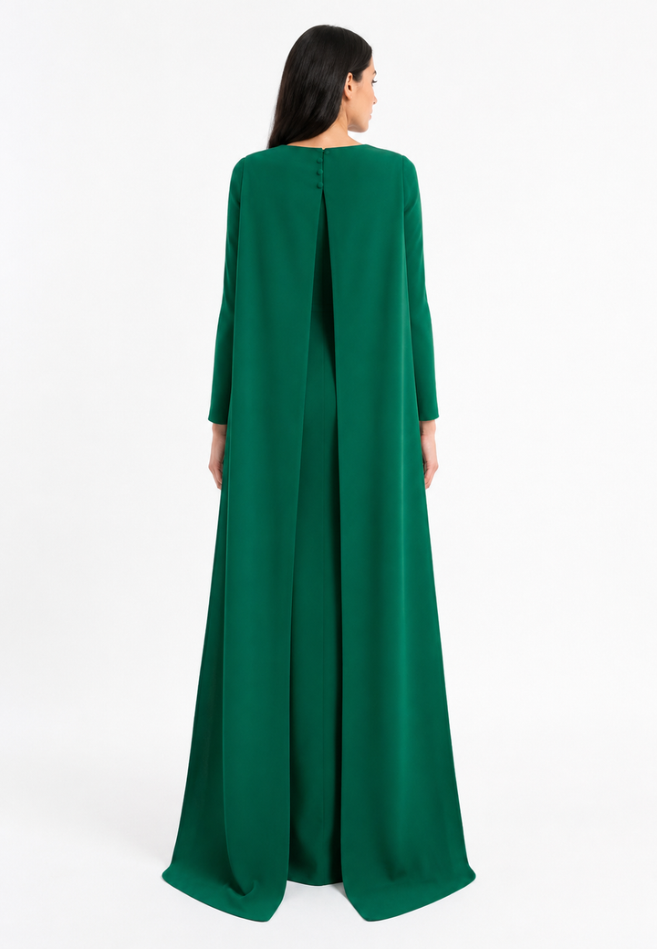 Emerald Green Long Sleeve Evening Dress – VERDÉLIA