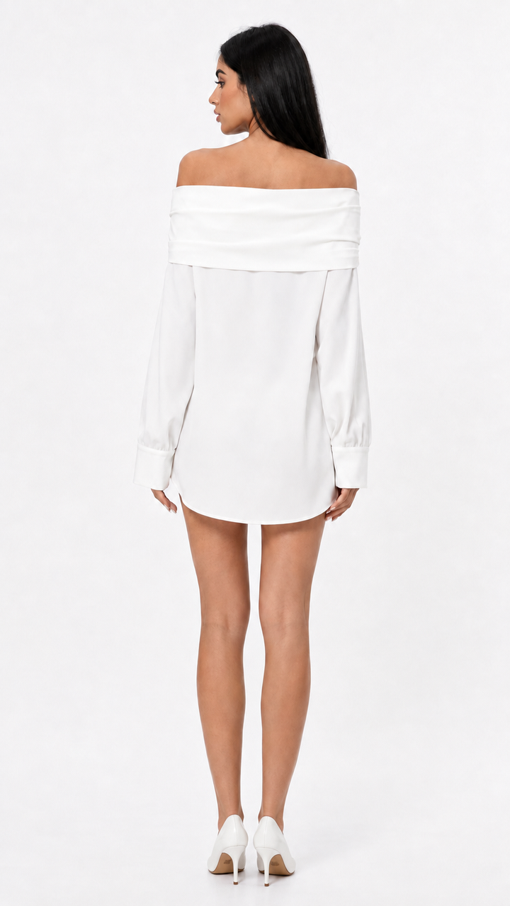 White Off-Shoulder Bow Blouse – ELYSIA