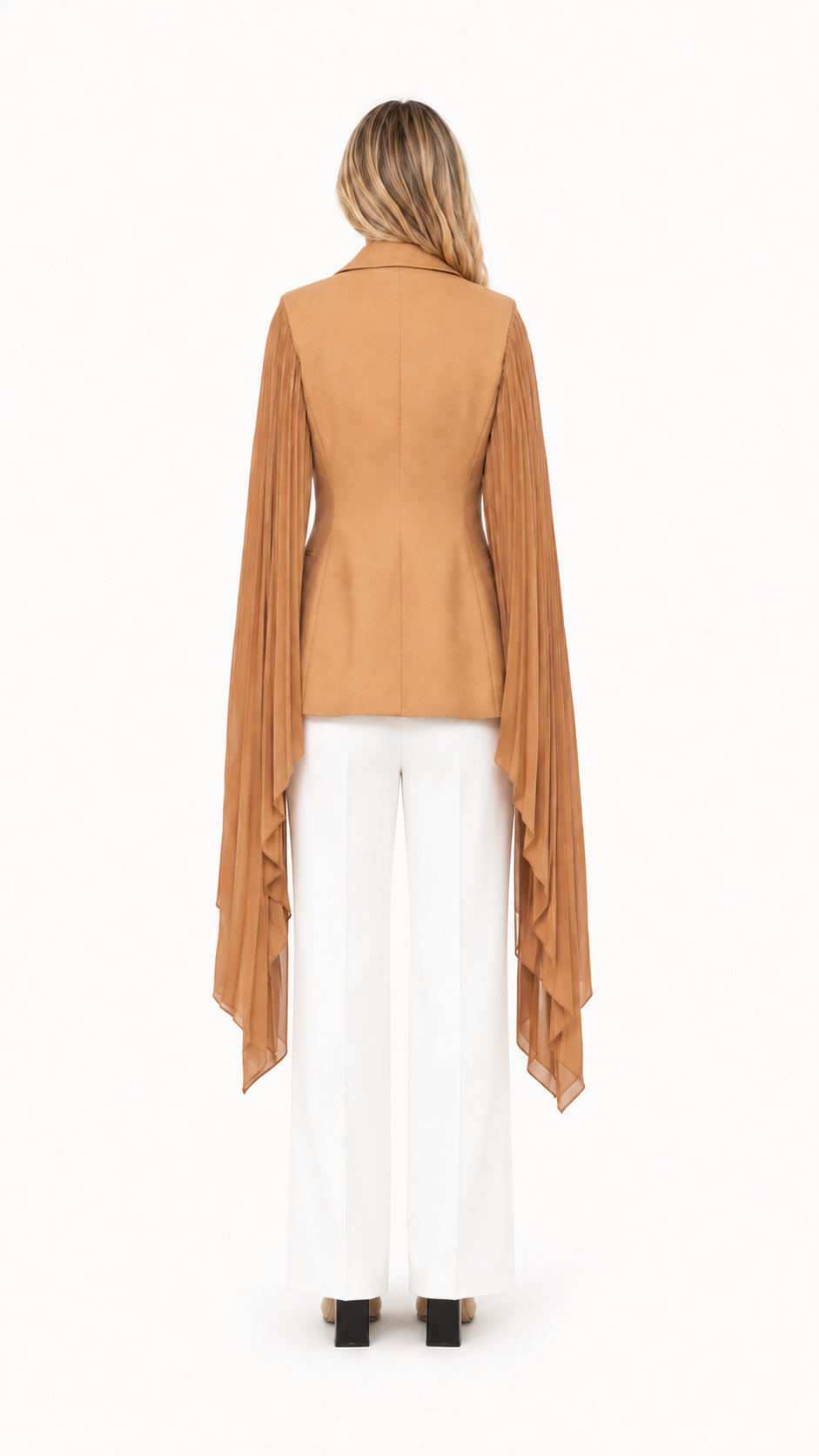 Black Chiffon Cape Sleeve Blazer – VELORA