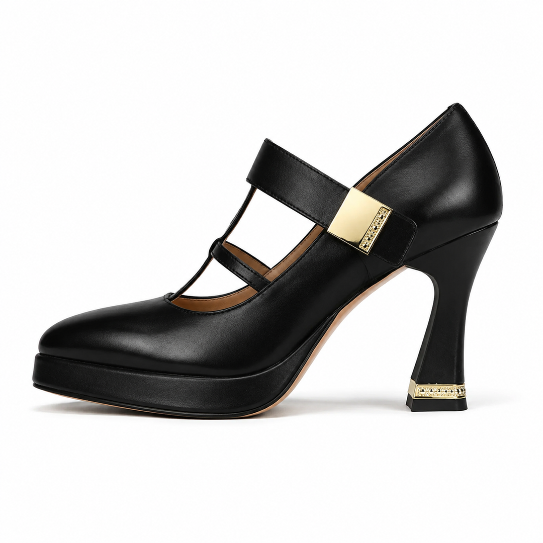 Black Double Strap Platform Heels – MAVÉRA