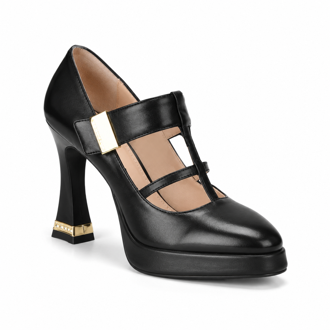 Black Double Strap Platform Heels – MAVÉRA