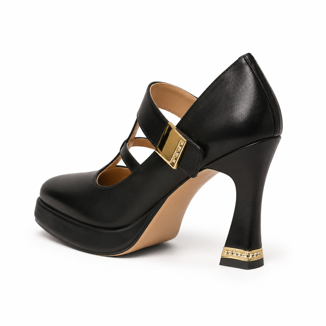 Black Double Strap Platform Heels – MAVÉRA