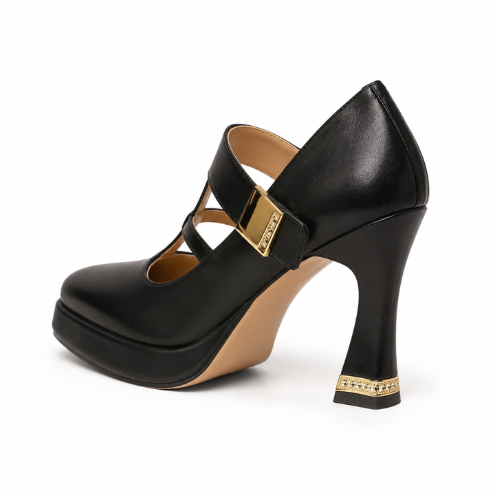 Black Double Strap Platform Heels – MAVÉRA