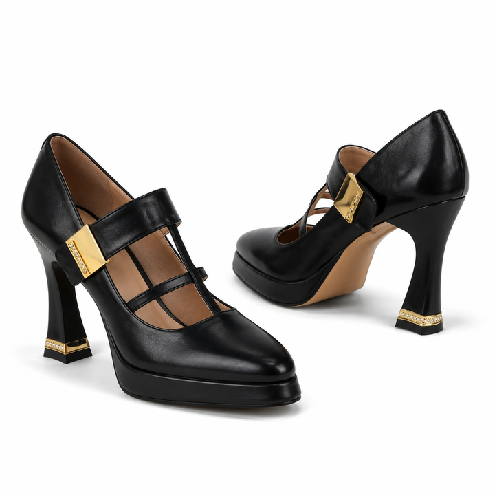 Black Double Strap Platform Heels – MAVÉRA