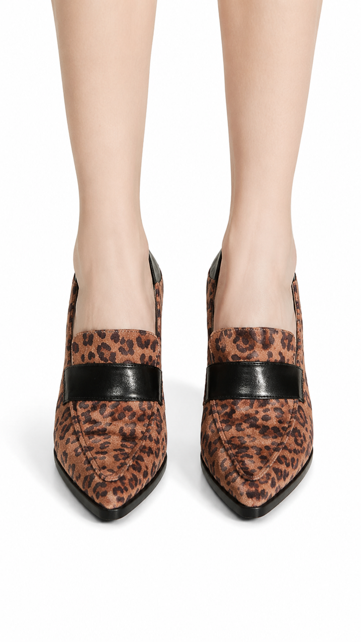 Black Pointed Toe Loafer Heels – SORENZA