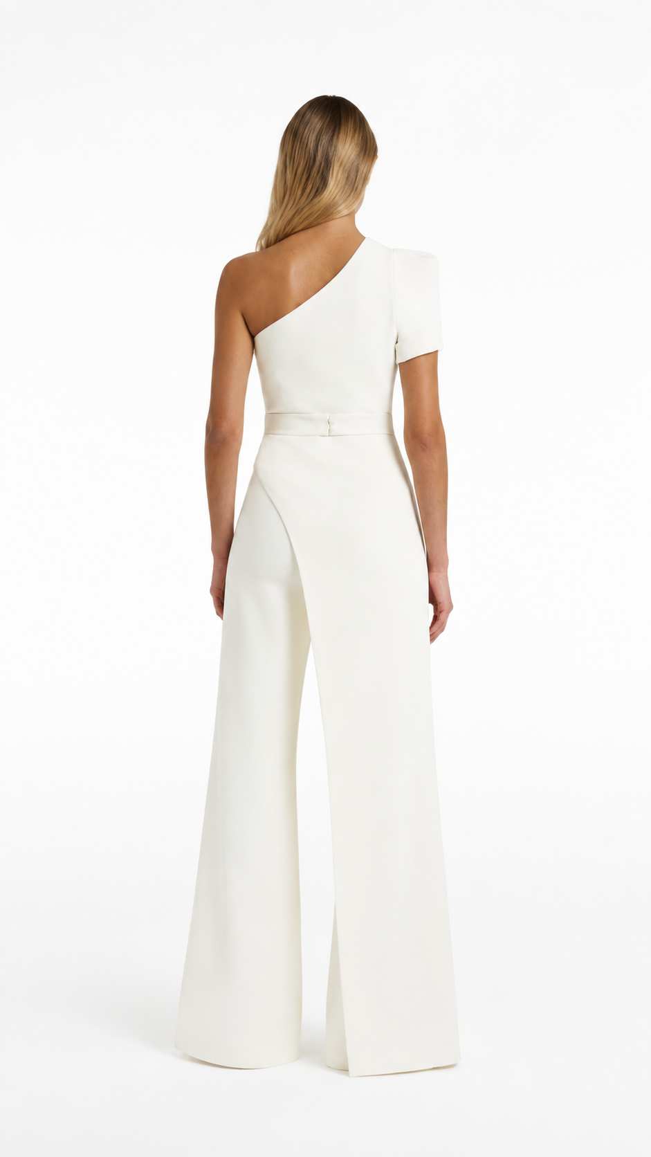 Ivory One-Shoulder Wide-Leg Jumpsuit – ELVORA