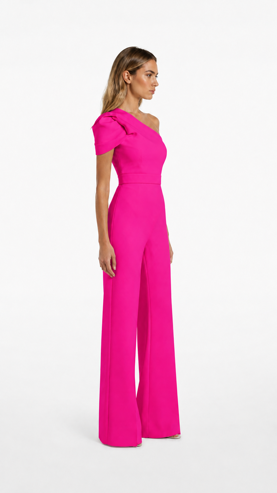 Ivory One-Shoulder Wide-Leg Jumpsuit – ELVORA